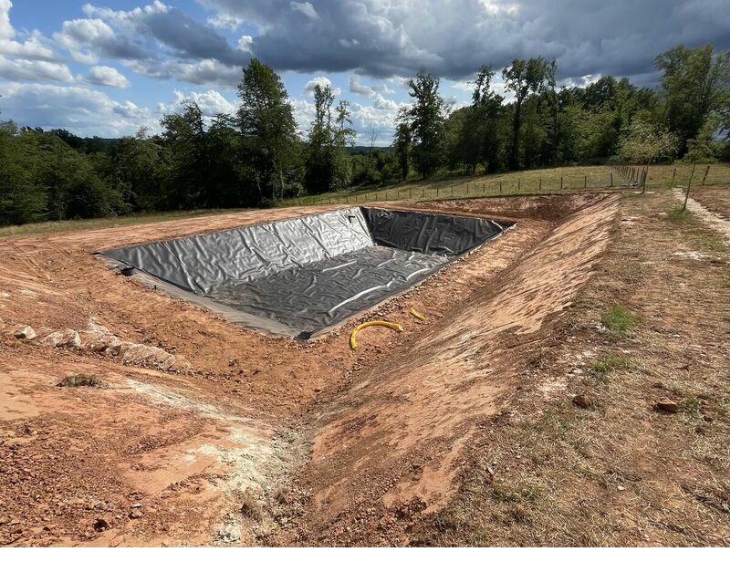 Réalisation bassin géomembrane